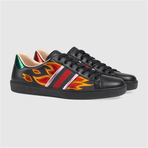 gucci ace low shoes flame replica